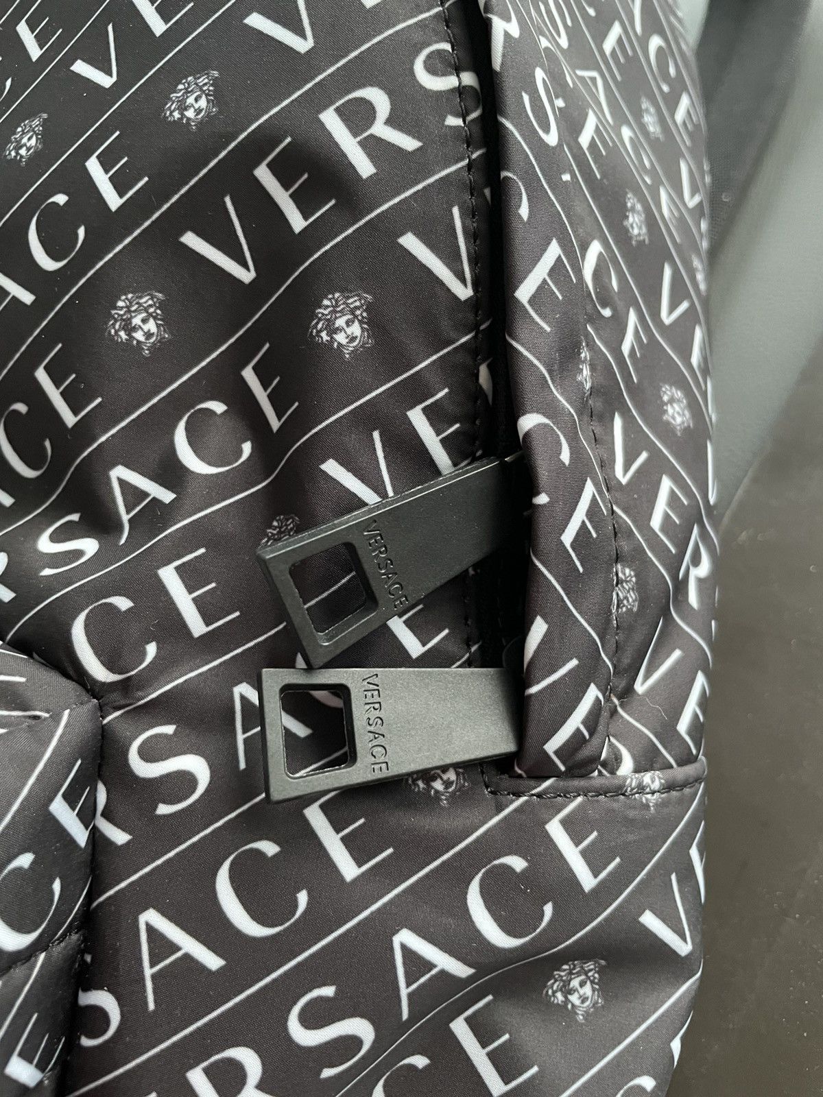 Versace Rare Super Runway Brand New Iconic Monogram Logo Backpack Size ONE SIZE - 9 Thumbnail