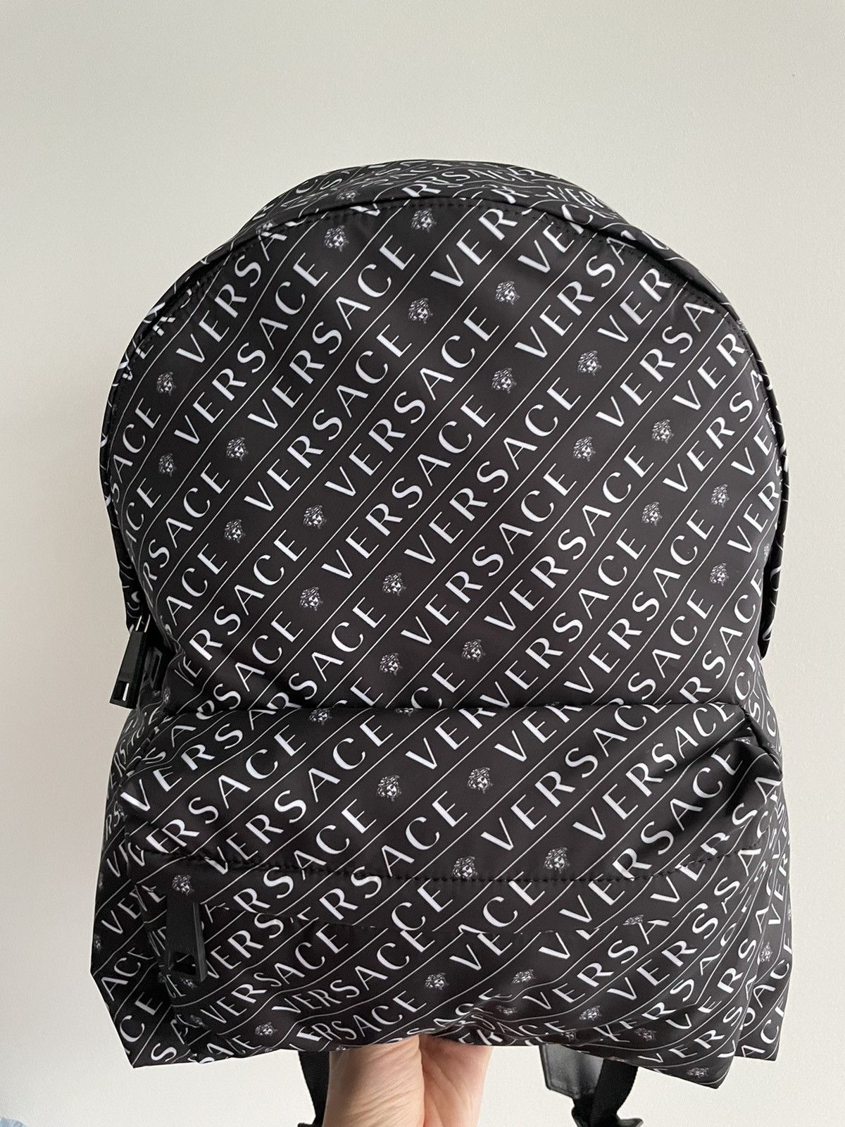 Versace Rare Super Runway Brand New Iconic Monogram Logo Backpack Size ONE SIZE - 5 Thumbnail