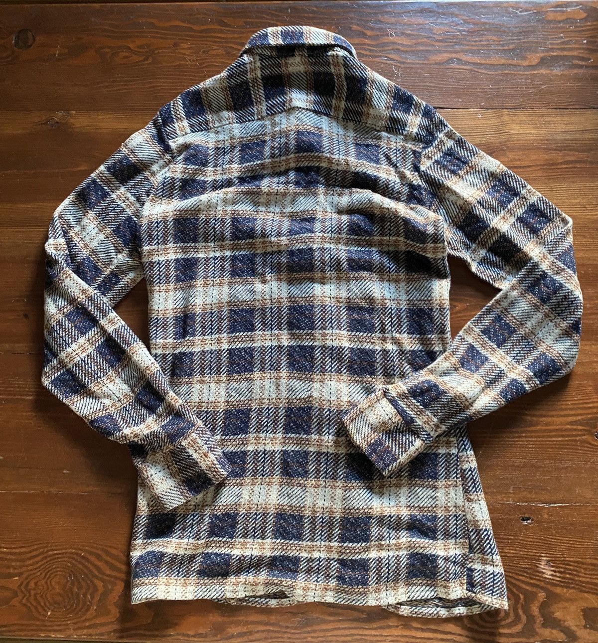 Vintage Vintage 60’s Plaid Distressed Long Sleeve Button Up Size US L / EU 52-54 / 3 - 10 Thumbnail