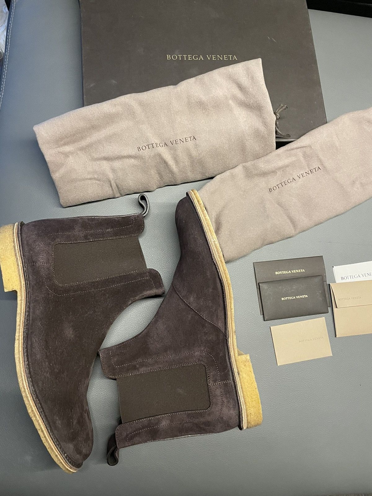 Bottega Veneta × Tomas Maier $1K+ Value Brand NEW Runway Classic Suede Chelsea Boots Size US 10.5 / EU 43-44 - 14 Thumbnail