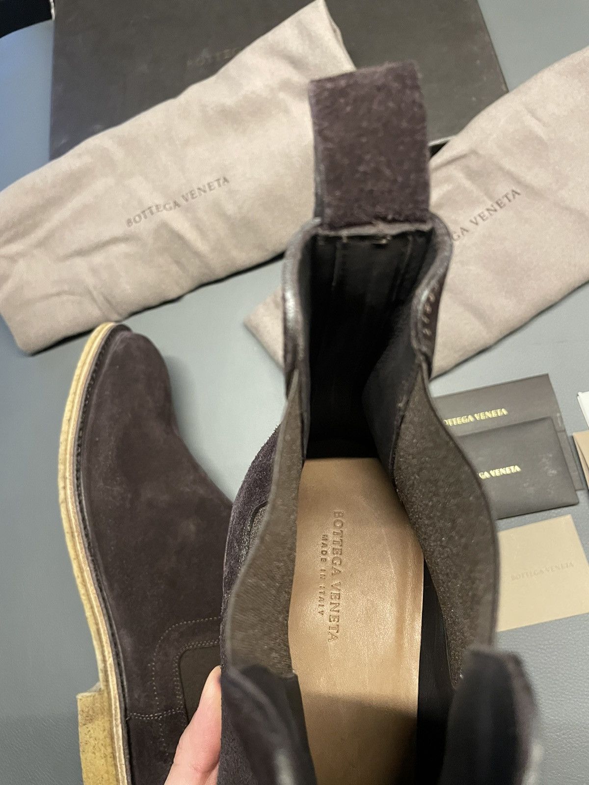 Bottega Veneta × Tomas Maier $1K+ Value Brand NEW Runway Classic Suede Chelsea Boots Size US 10.5 / EU 43-44 - 5 Thumbnail