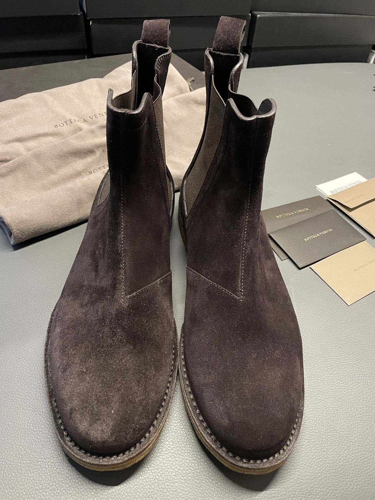 Bottega Veneta × Tomas Maier $1K+ Value Brand NEW Runway Classic Suede Chelsea Boots Size US 10.5 / EU 43-44 - 1 Thumbnail