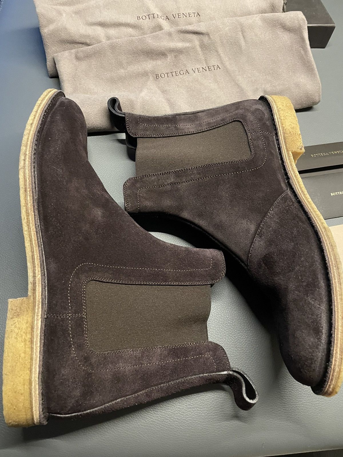 Bottega Veneta × Tomas Maier $1K+ Value Brand NEW Runway Classic Suede Chelsea Boots Size US 10.5 / EU 43-44 - 22 Thumbnail