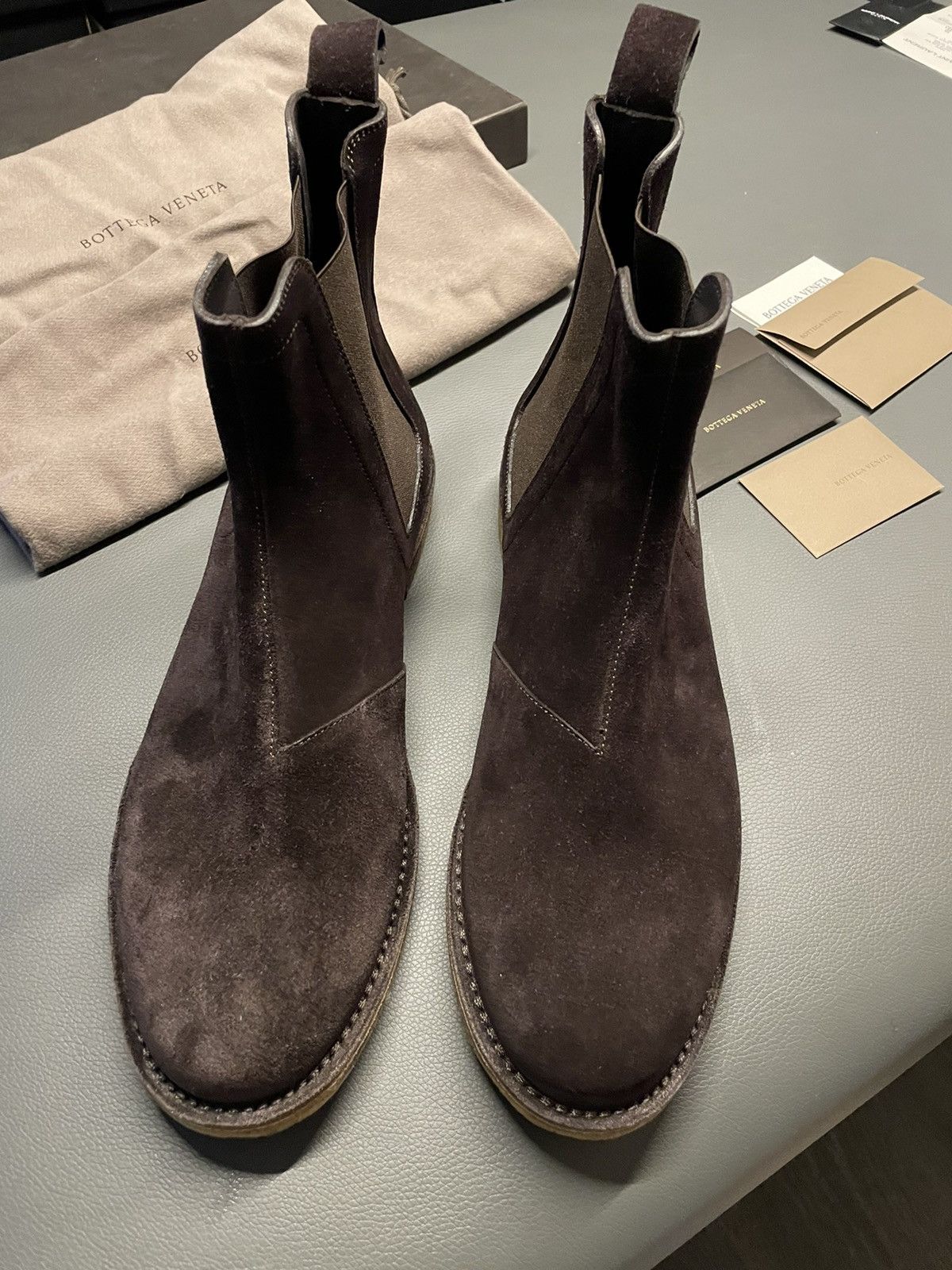 Bottega Veneta × Tomas Maier $1K+ Value Brand NEW Runway Classic Suede Chelsea Boots Size US 10.5 / EU 43-44 - 7 Thumbnail