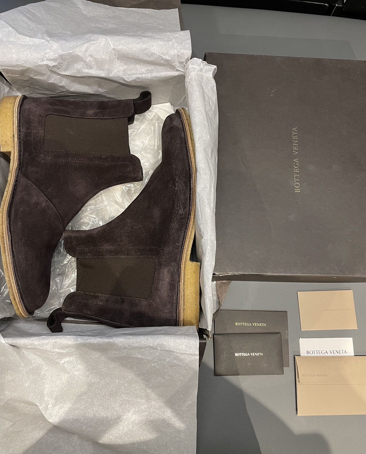 Bottega Veneta × Tomas Maier $1K+ Value Brand NEW Runway Classic Suede Chelsea Boots Size US 10.5 / EU 43-44 - 10 Thumbnail