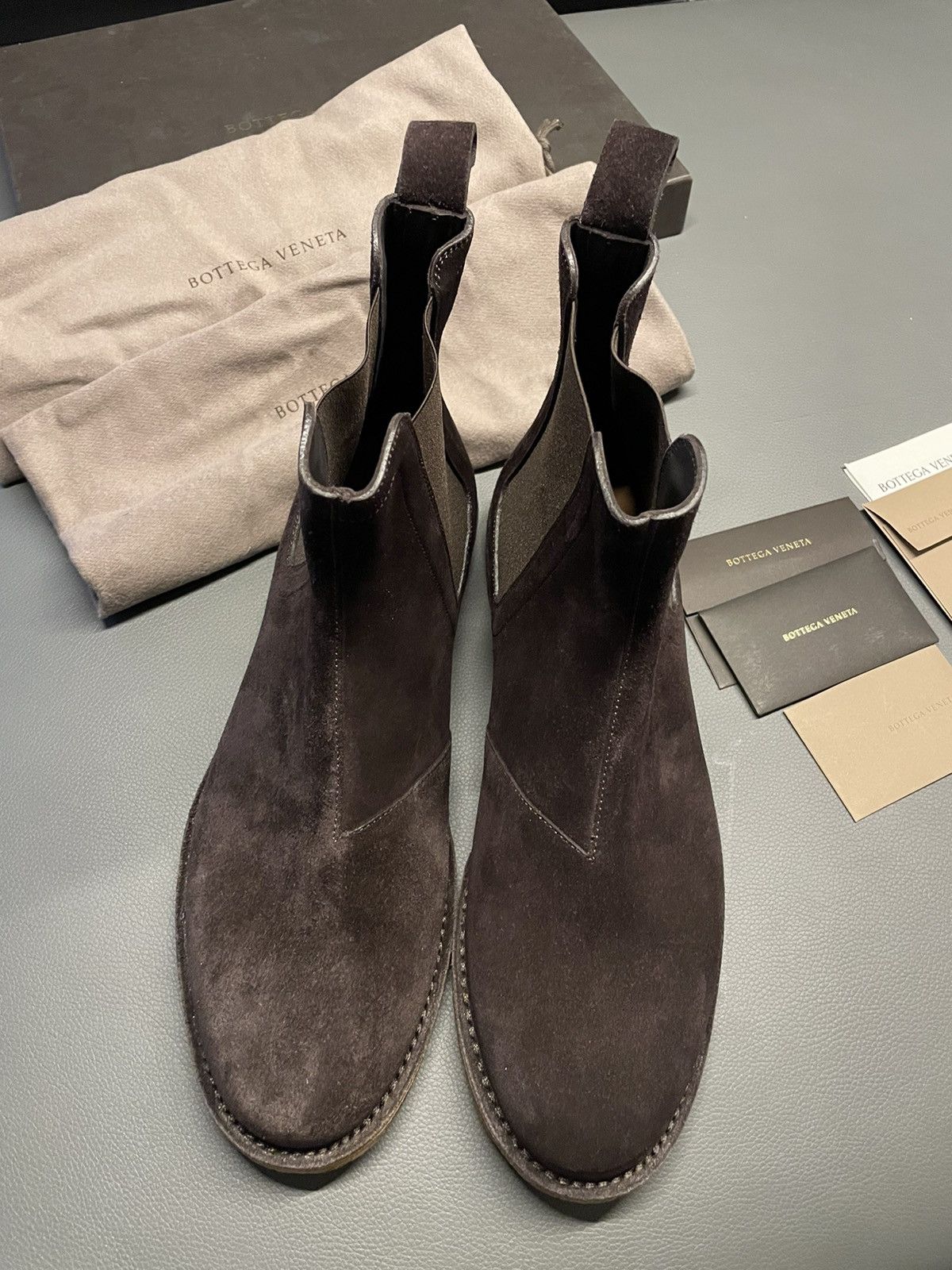 Bottega Veneta × Tomas Maier $1K+ Value Brand NEW Runway Classic Suede Chelsea Boots Size US 10.5 / EU 43-44 - 2 Thumbnail