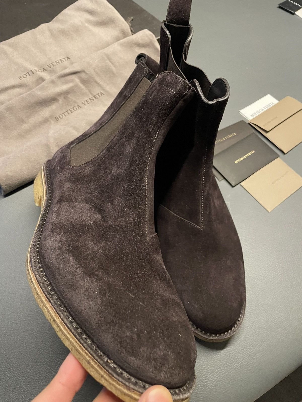 Bottega Veneta × Tomas Maier $1K+ Value Brand NEW Runway Classic Suede Chelsea Boots Size US 10.5 / EU 43-44 - 25 Thumbnail