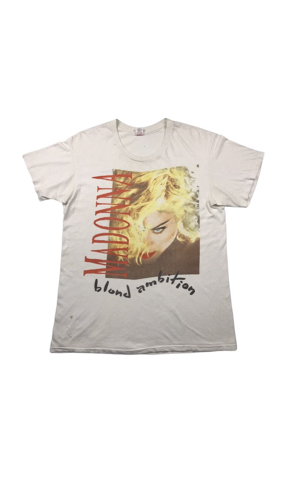 image of Band Tees x Vintage Madonna Blond Ambition Promo Tour T-Shirt in White, Men's (Size XL)