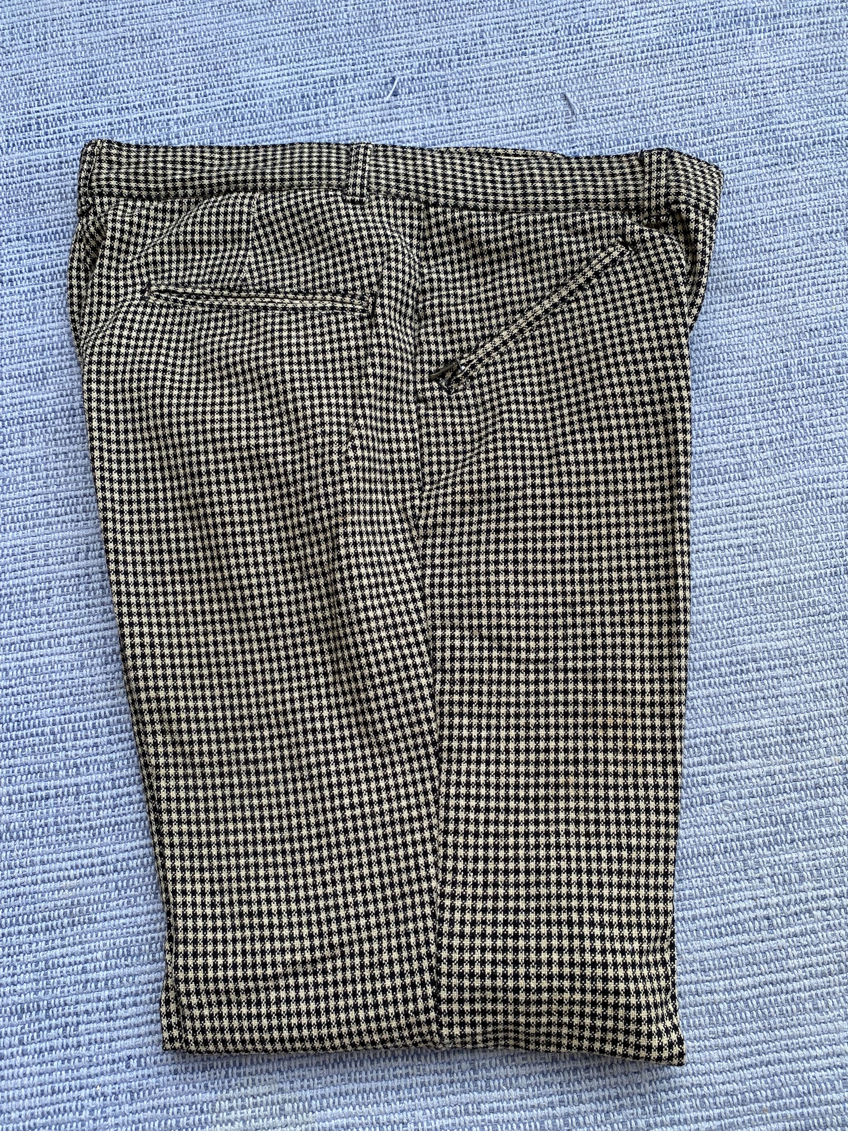 image of Vintage Atelier Sab Wool Pants in Black/White/Check, Men's (Size 30)