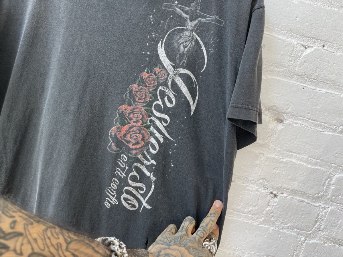 Vintage Vintage THRASHED Faded Rose Religion God Cross Jesus Shirt Size US XL / EU 56 / 4 - 8 Thumbnail
