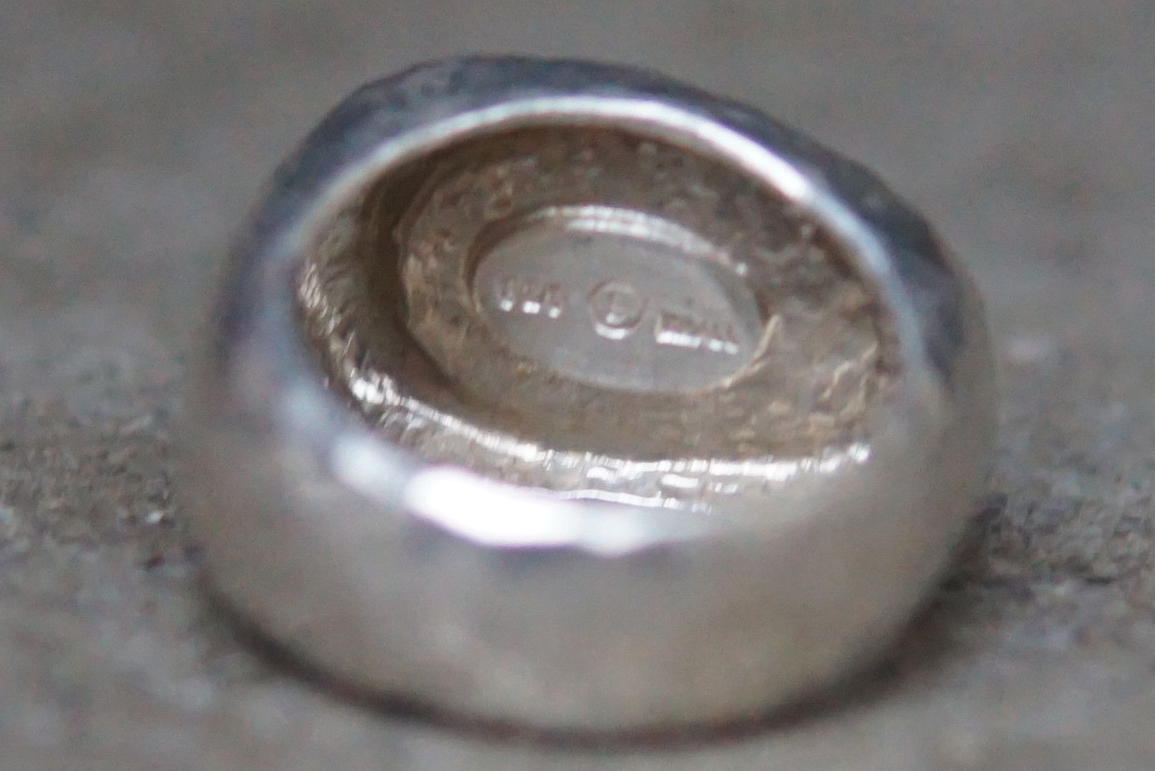 Other Vintage Sterling Silver Ring 7.75 Green Modern Brutalist Size ONE SIZE - 9 Thumbnail