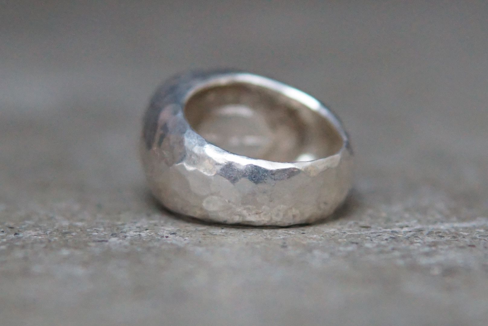 Other Vintage Sterling Silver Ring 7.75 Green Modern Brutalist Size ONE SIZE - 8 Thumbnail
