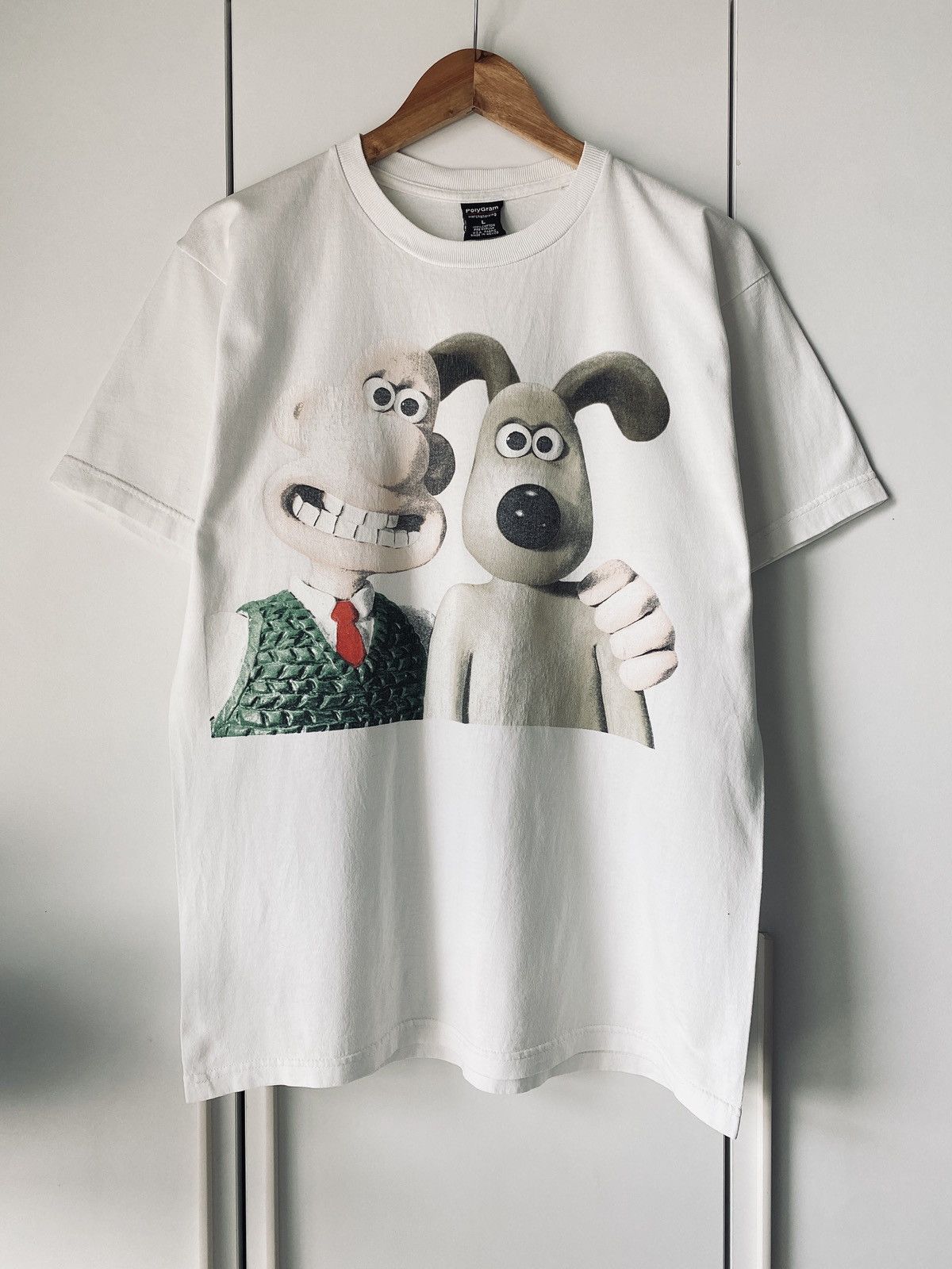 image of Cartoon Network x Movie Vintage Wallace And Gromit Tee in White, Men's (Size Large)