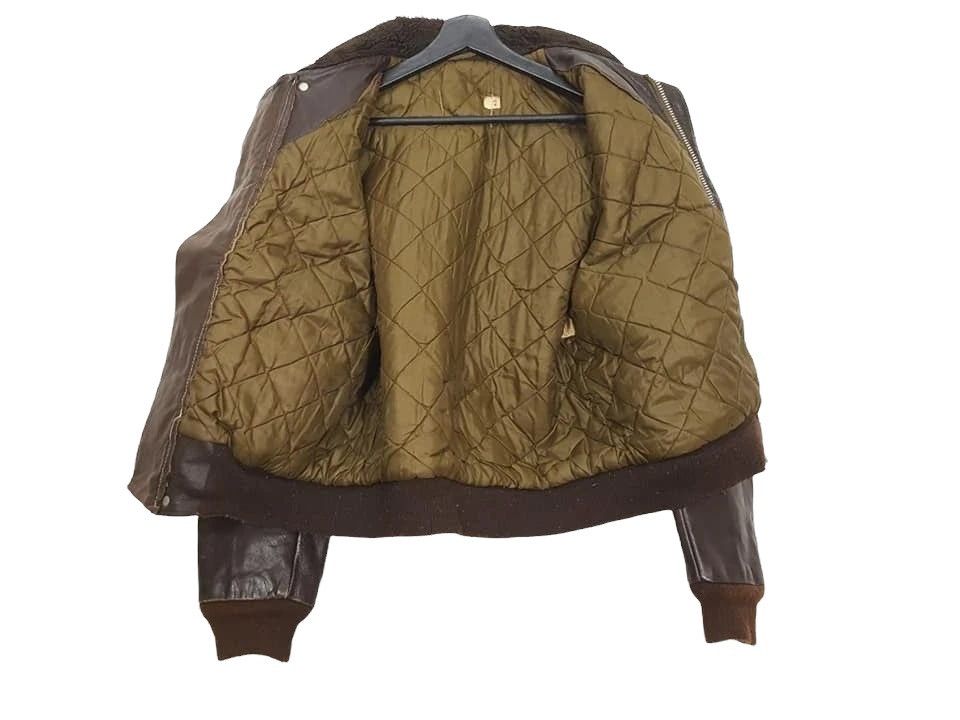Schott Vtg. Schott G-1 Leather Quilted Lined Flight Aviator Jacket Size US L / EU 52-54 / 3 - 3 Thumbnail