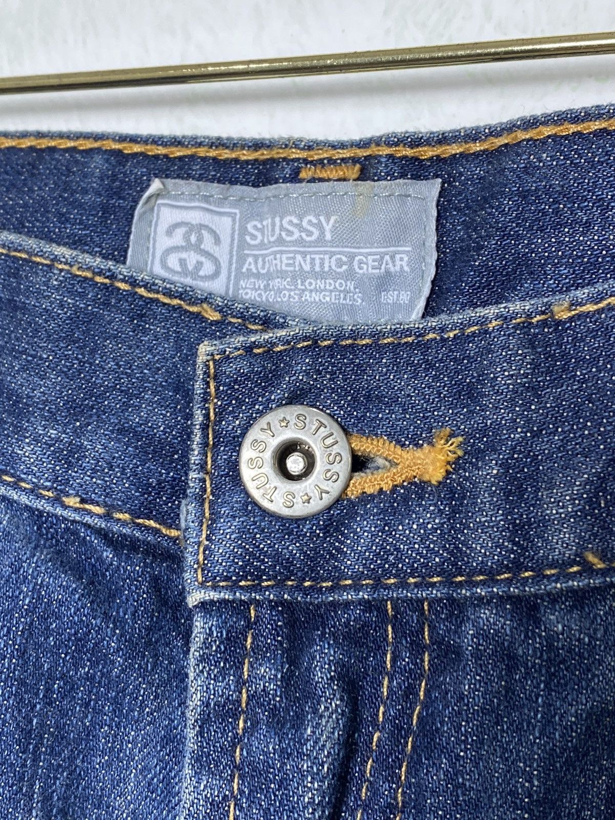Stussy × Vintage XX Vintage Stussy OG Logo Denim / Nike Akira Evangelion Size US 37 - 7 Thumbnail