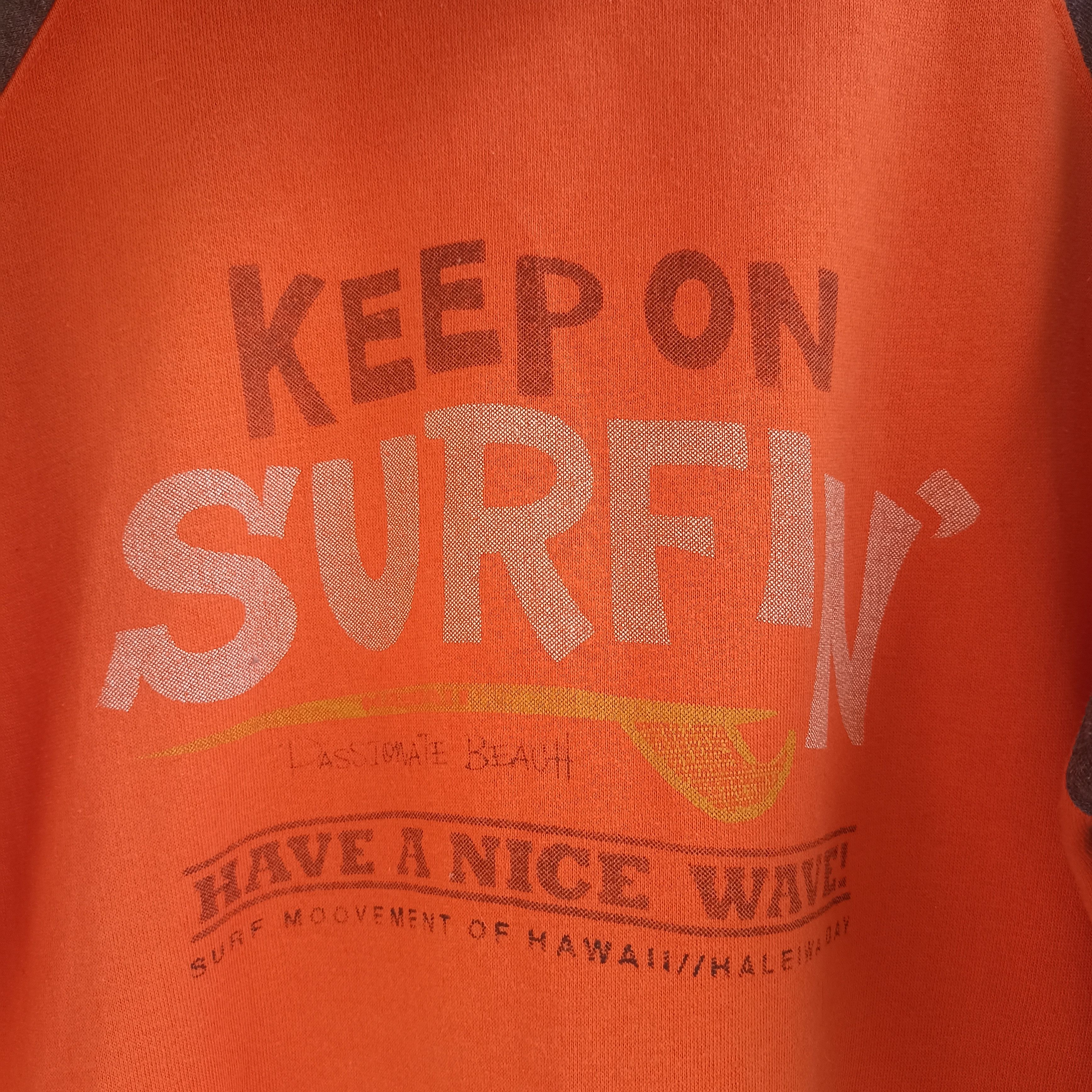 Japanese Brand Keep On Surfing Orange Hoodie Size US L / EU 52-54 / 3 - 11 Thumbnail