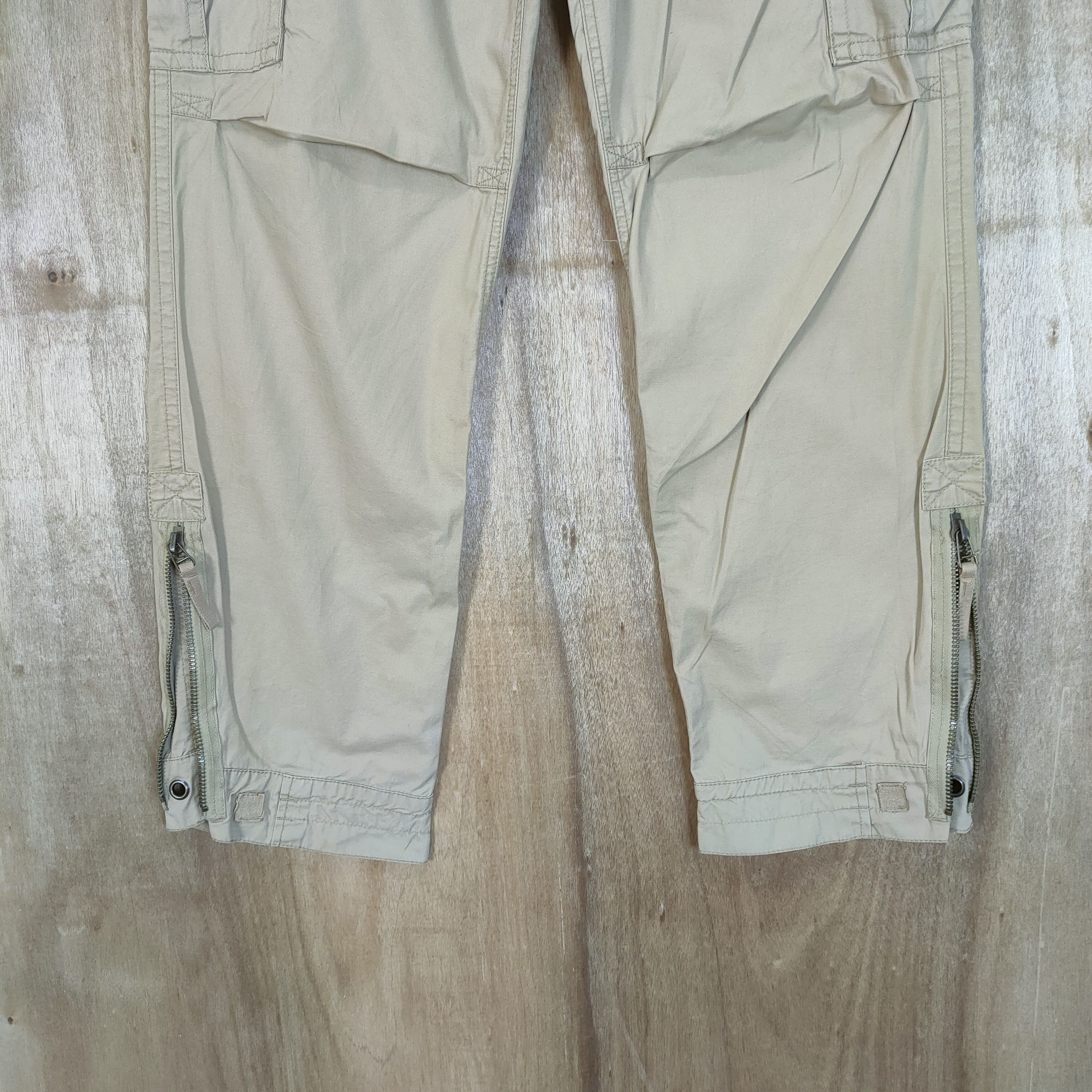Abercrombie & Fitch VINTAGE CARGO PANTS ZIPPER OPEN LEG Size US 32 / EU 48 - 4 Thumbnail
