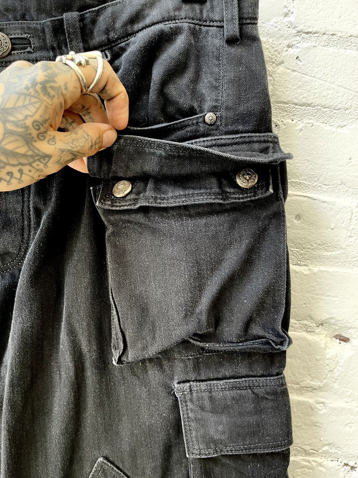 Chrome Hearts Chrome Hearts 9 Pocket Fatigue Cargo Denim Jeans 32 33 34 Size US 33 - 4 Thumbnail