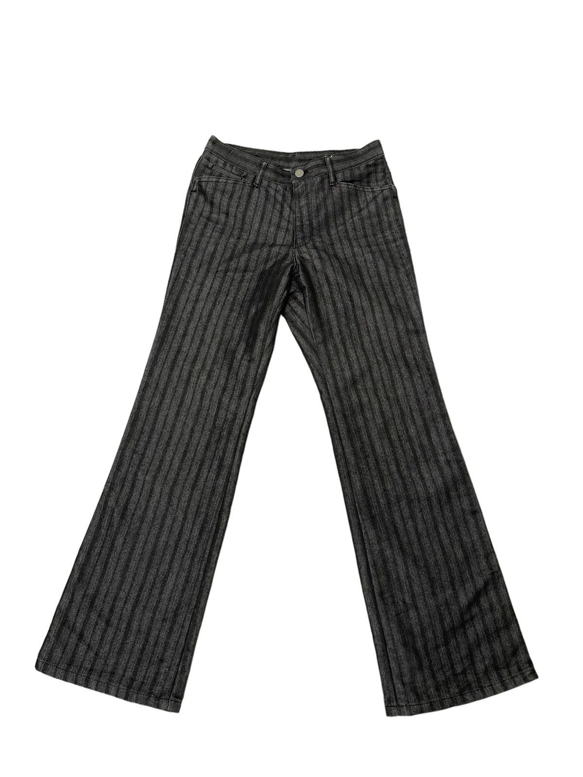Japanese Brand Flare Jeans Striped A.S.M Japan Denim Boot Cut 5🟦1 Size US 29 - 2 Thumbnail