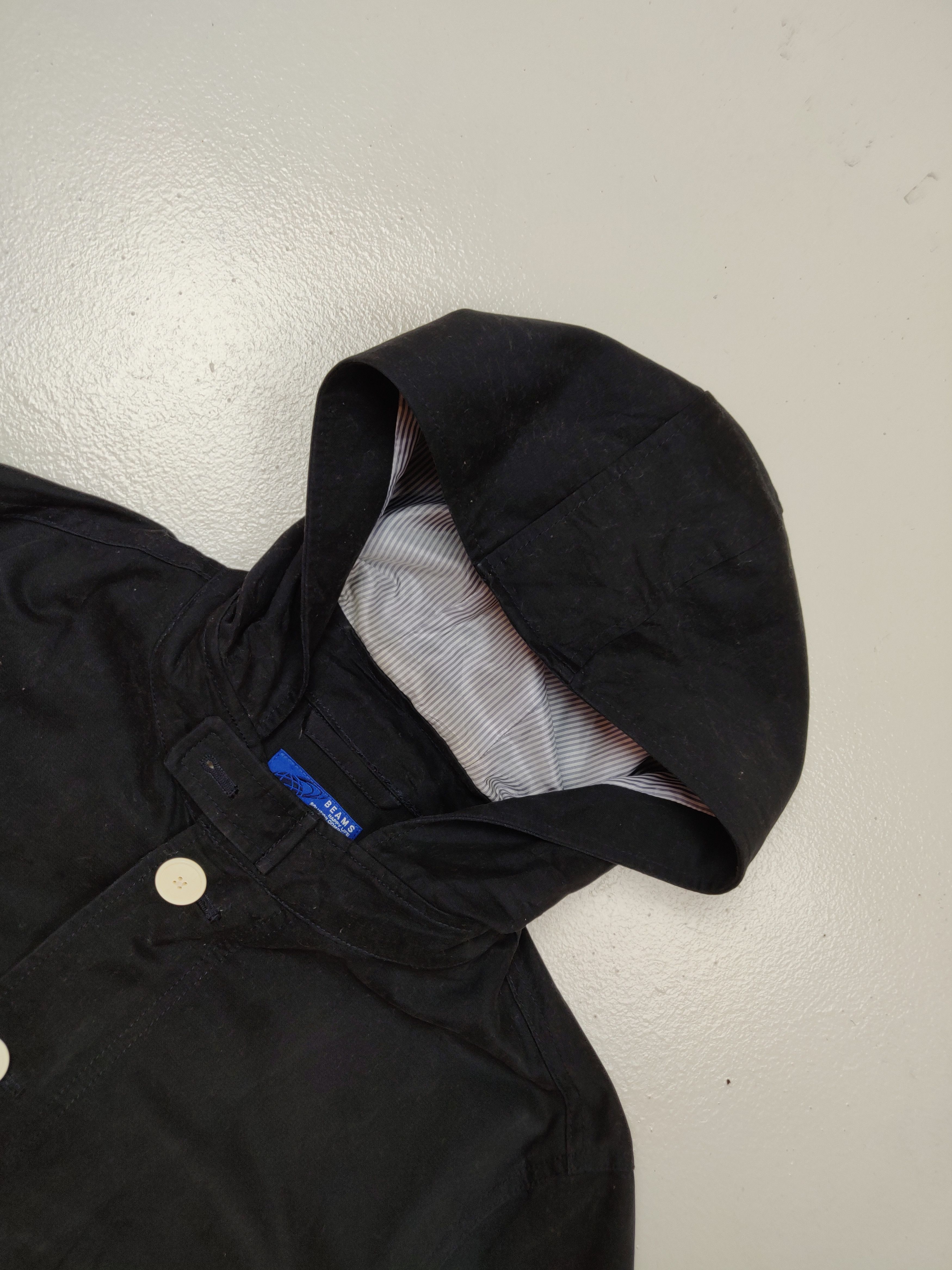 Beams Plus Beams Japan Button Up Parka Hoodie Jacket Outerwear Size US L / EU 52-54 / 3 - 3 Thumbnail