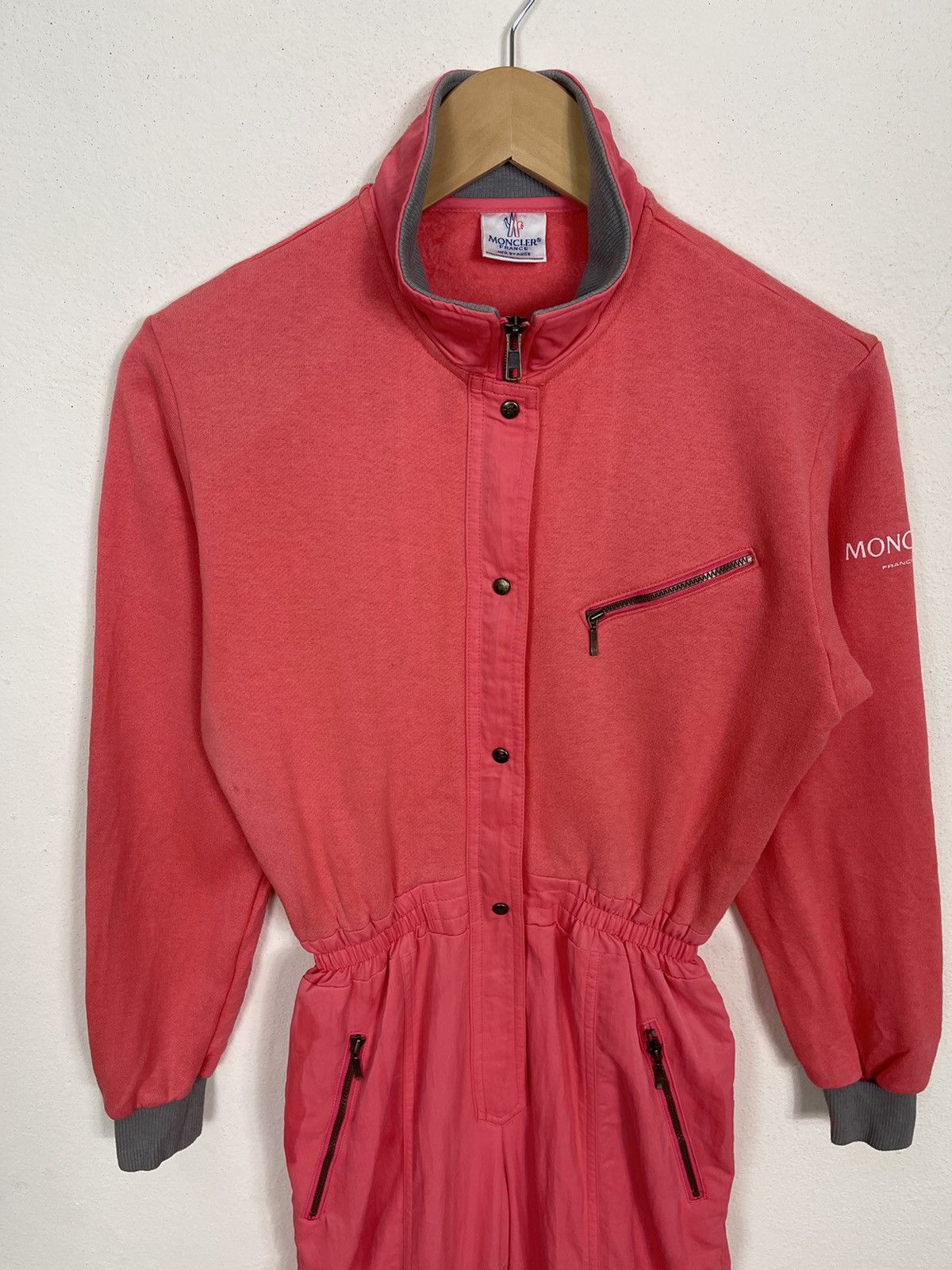 If Six Was Nine Vintage Moncler Red Coverall Pink Jumpsuit Size US 27 - 4 Thumbnail
