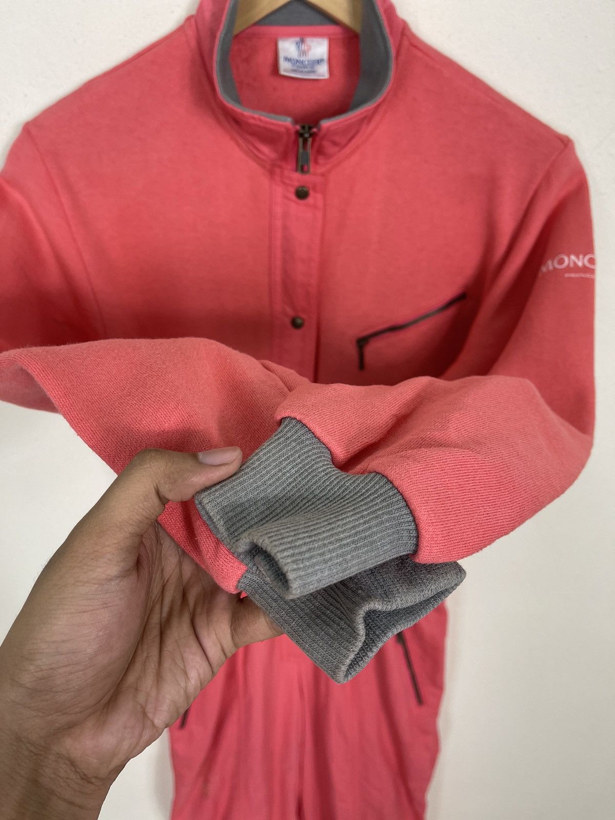If Six Was Nine Vintage Moncler Red Coverall Pink Jumpsuit Size US 27 - 7 Thumbnail