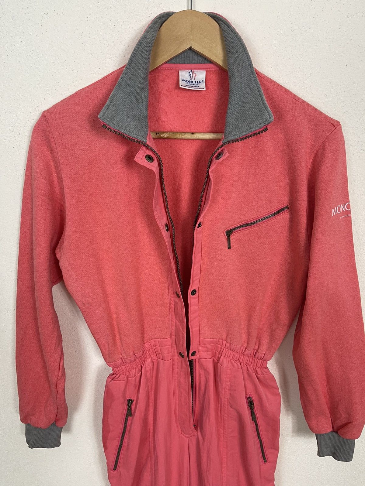 If Six Was Nine Vintage Moncler Red Coverall Pink Jumpsuit Size US 27 - 9 Thumbnail