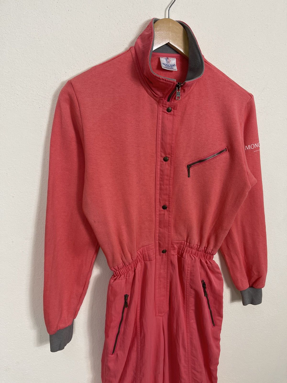 If Six Was Nine Vintage Moncler Red Coverall Pink Jumpsuit Size US 27 - 3 Thumbnail