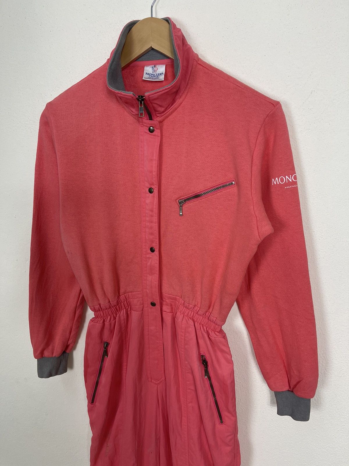 If Six Was Nine Vintage Moncler Red Coverall Pink Jumpsuit Size US 27 - 5 Thumbnail