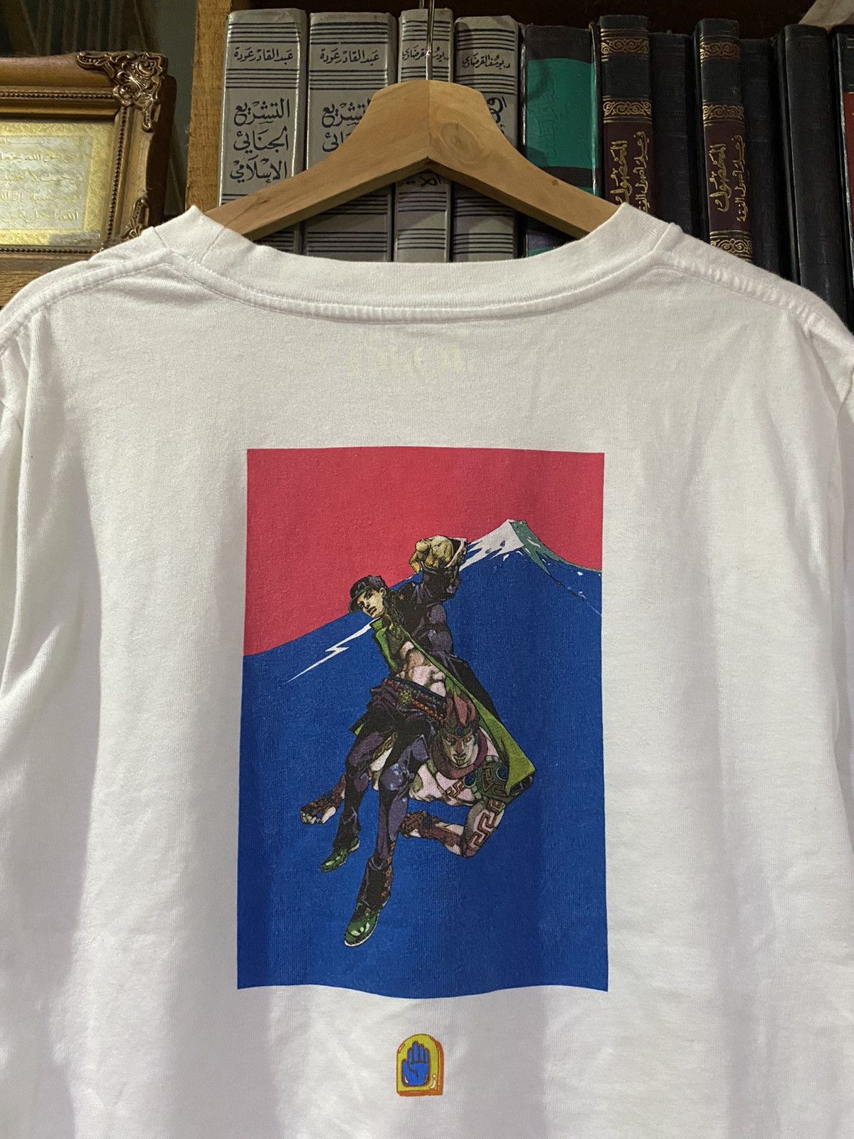 image of Anima x Cartoon Network Jojo Bizarre Adventure Jotaro Anime Manga Shirt in White, Men's (Size Large