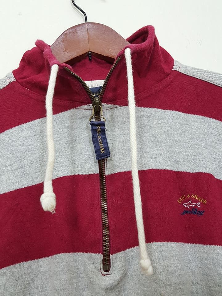 Paul & Shark Yacting Quarter Turtleneck Zip Horizontal Striped Size US M / EU 48-50 / 2 - 3 Thumbnail