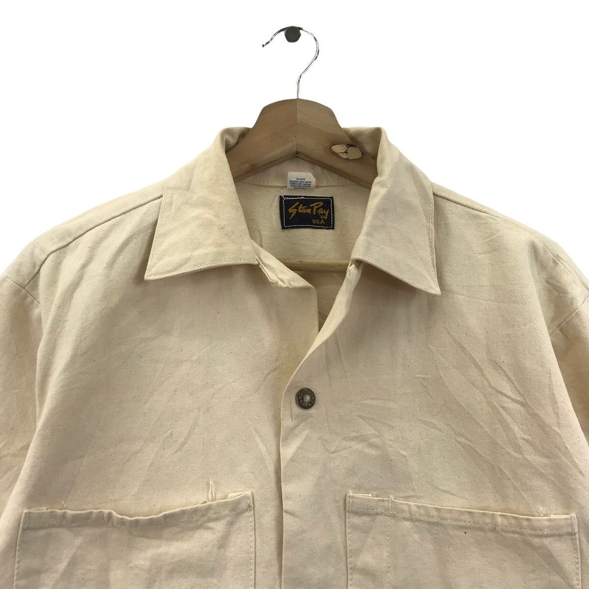 Vintage Vintage 80s STAN RAY USA Khaki Chore Jeans Jacket Size US S / EU 44-46 / 1 - 2 Thumbnail