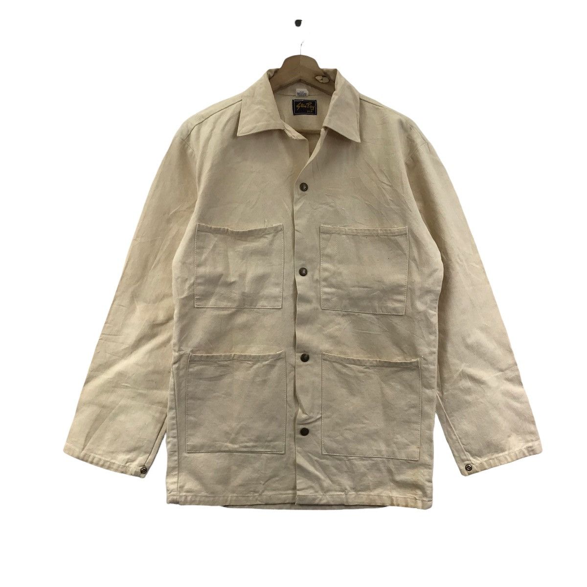 Vintage Vintage 80s STAN RAY USA Khaki Chore Jeans Jacket Size US S / EU 44-46 / 1 - 1 Thumbnail