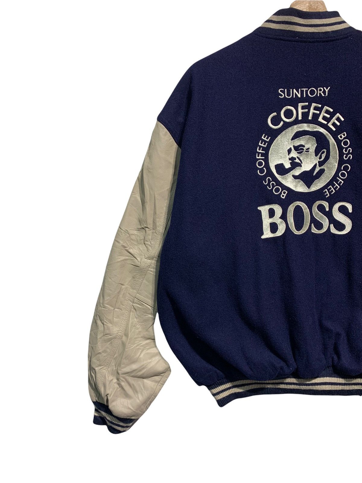 Japanese Brand 🔥VTG SUNTORY BOSS WOOL/LEATHER VARSITY JACKETS Size US L / EU 52-54 / 3 - 2 Thumbnail