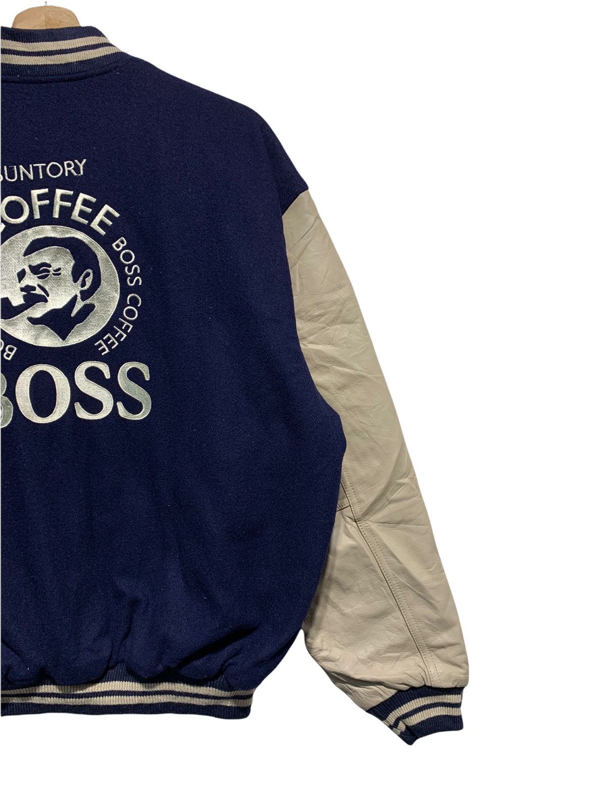 Japanese Brand 🔥VTG SUNTORY BOSS WOOL/LEATHER VARSITY JACKETS Size US L / EU 52-54 / 3 - 3 Thumbnail