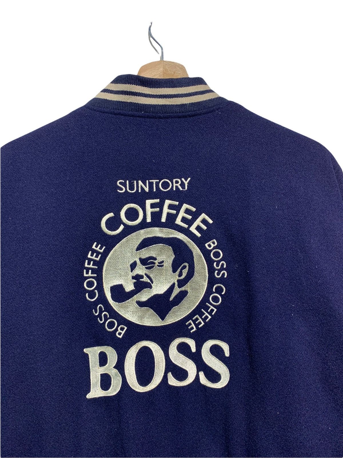 Japanese Brand 🔥VTG SUNTORY BOSS WOOL/LEATHER VARSITY JACKETS Size US L / EU 52-54 / 3 - 4 Thumbnail
