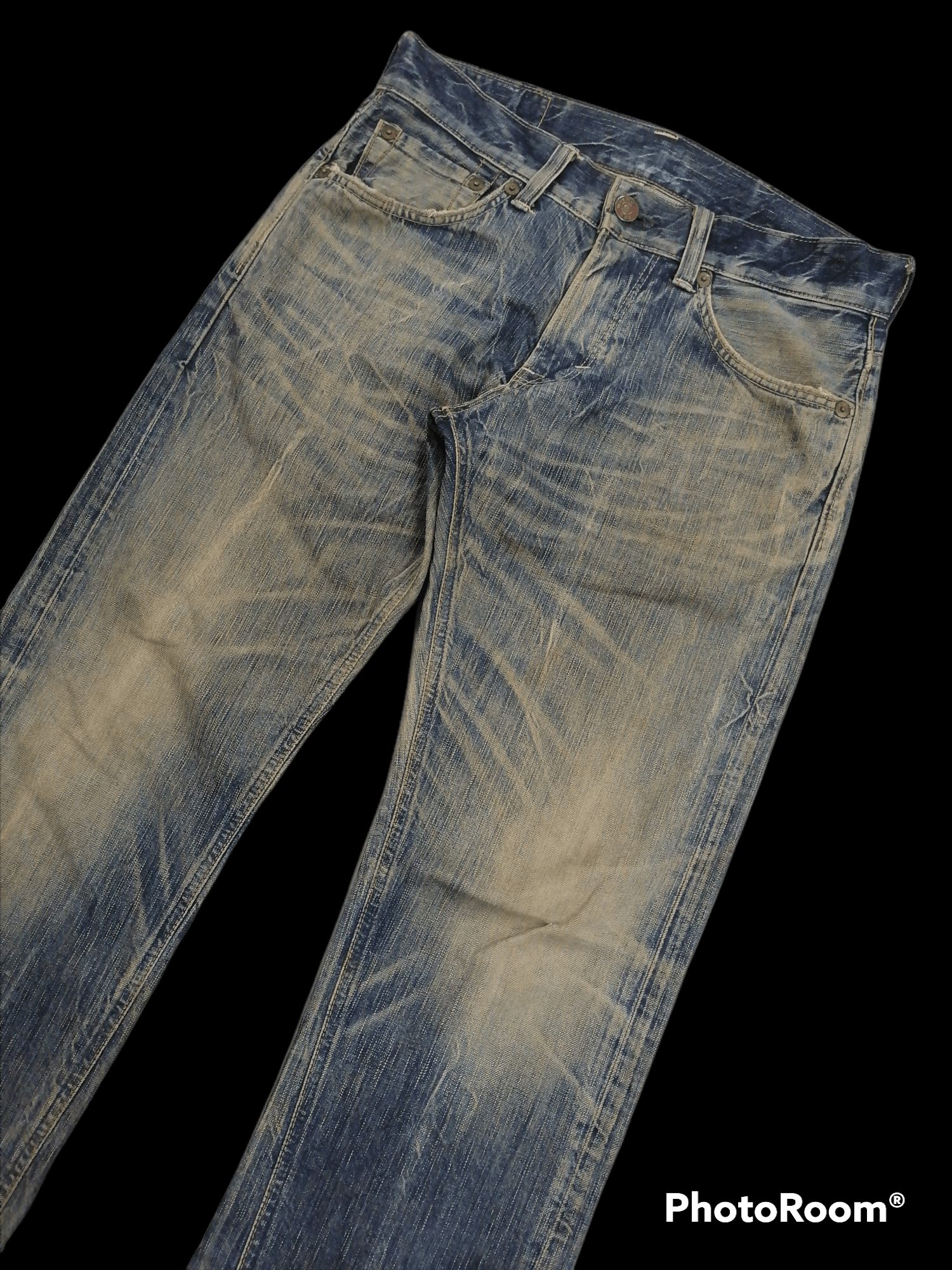 Hysteric Glamour × Japanese Brand Trashed ❗Edwin Japan Distressed Denim Pants🔥 Size US 33 - 3 Thumbnail