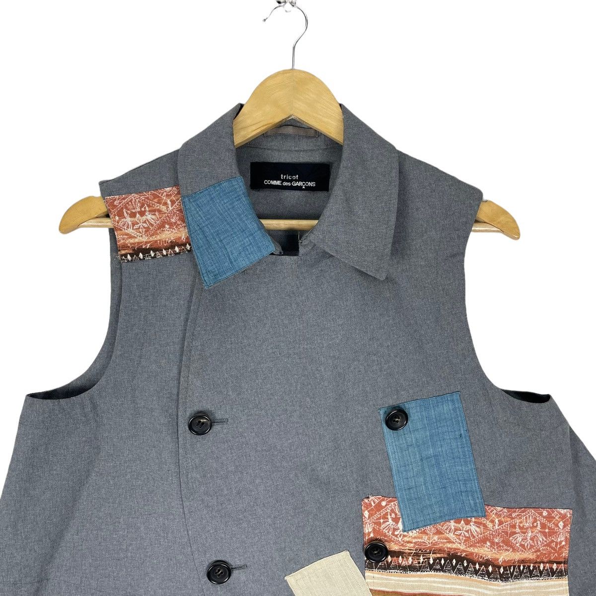 Comme des Garcons 🔥CDG TRICOT SS1992 PATCHWORK VEST JACKET Size US M / EU 48-50 / 2 - 2 Thumbnail