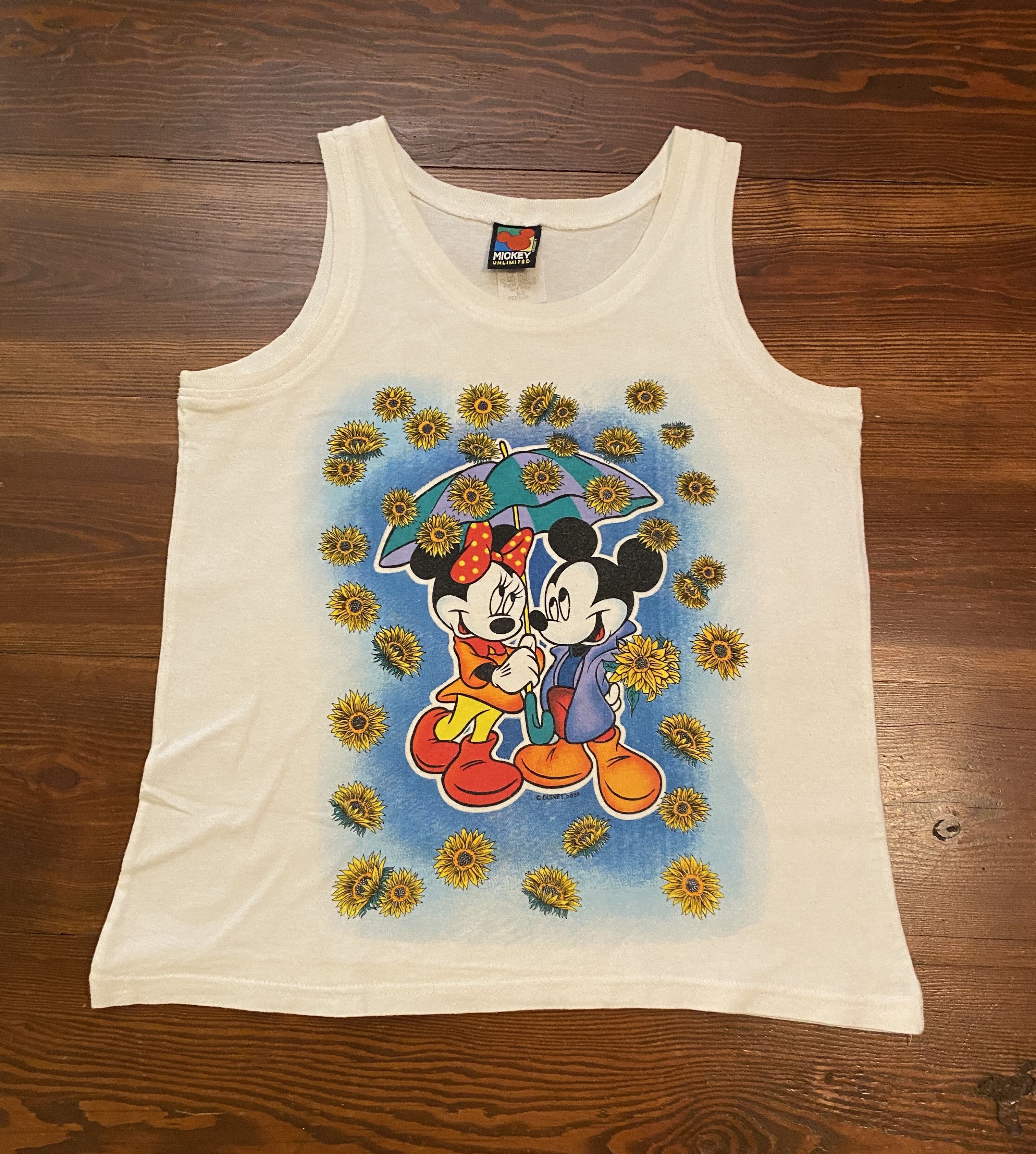 Disney × Mickey Mouse × Vintage Vintage 90's Mickey & Minnie Big Image Disney Tank Size US XS / EU 42 / 0 - 1 Thumbnail