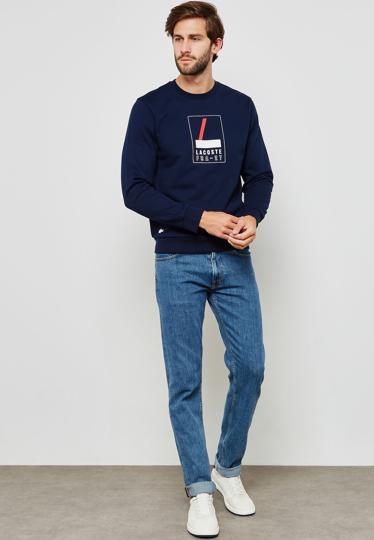 Lacoste Lacoste Box Logo Sweatshirt Navy Size S Small RRP $195 Size US S / EU 44-46 / 1 - 4 Thumbnail