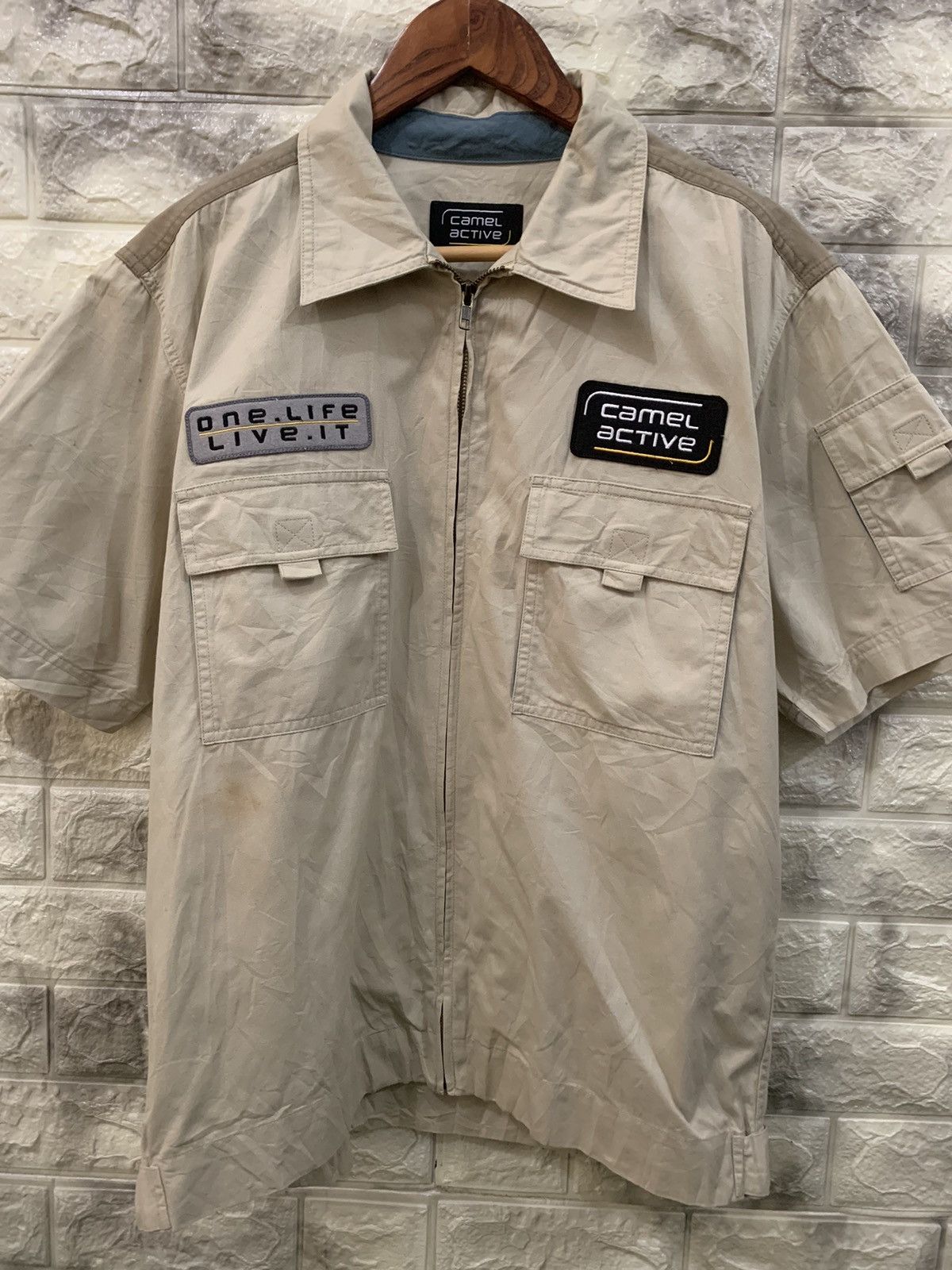 Camel × Vintage × camel active Vintage Camel Active Zipper Shirt Size US L / EU 52-54 / 3 - 2 Thumbnail