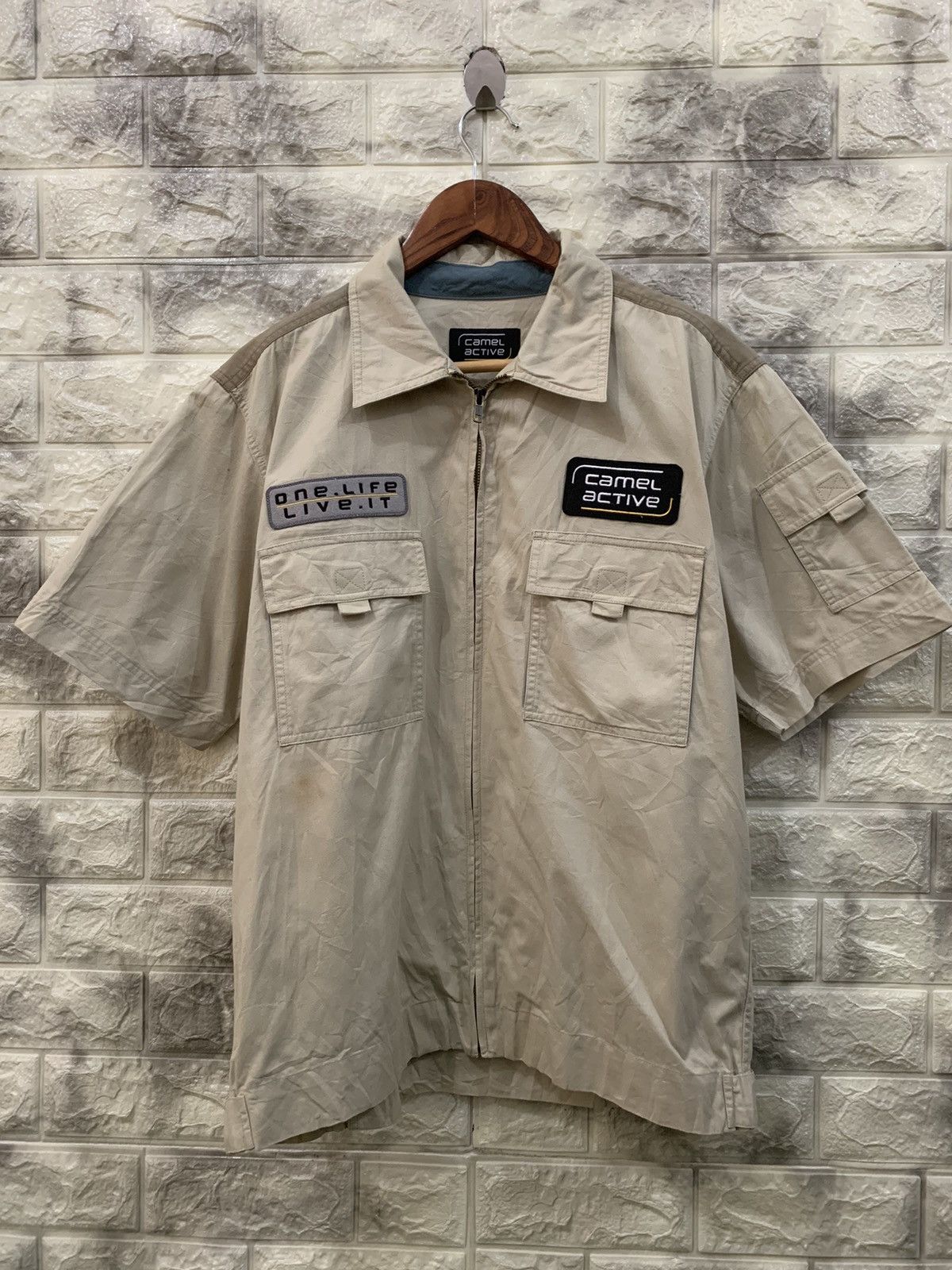 Camel × Vintage × camel active Vintage Camel Active Zipper Shirt Size US L / EU 52-54 / 3 - 1 Thumbnail