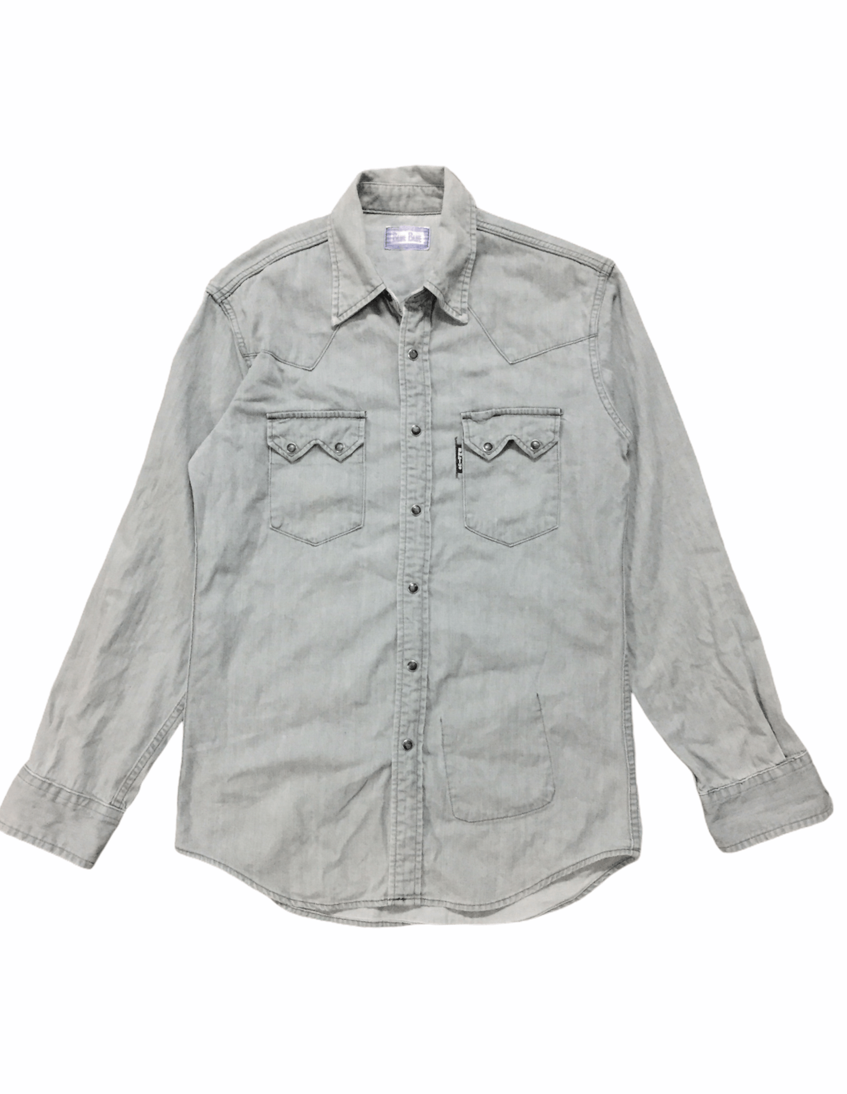 image of Blue Blue Japan Western Shirt in Grey, Men's (Size Medium)