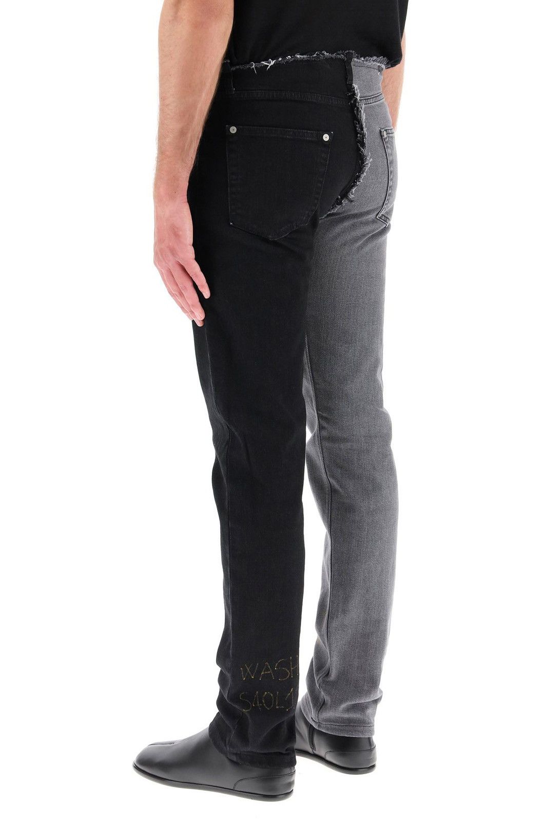 Maison Margiela New Maison Margiela Raw Detail Two Tone Jeans Size 32 Size US 32 / EU 48 - 2 Thumbnail