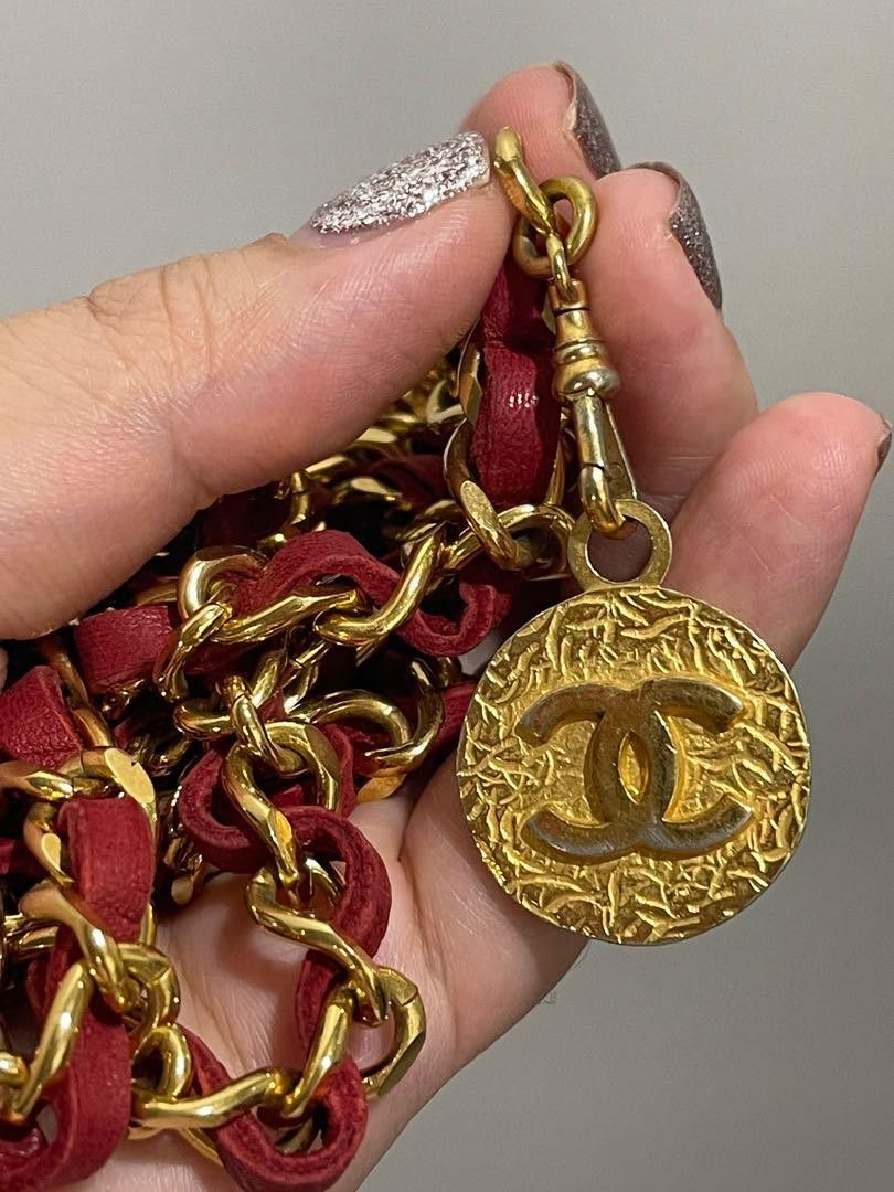 Chanel Vintage Chanel red chain belt Size ONE SIZE - 4 Thumbnail