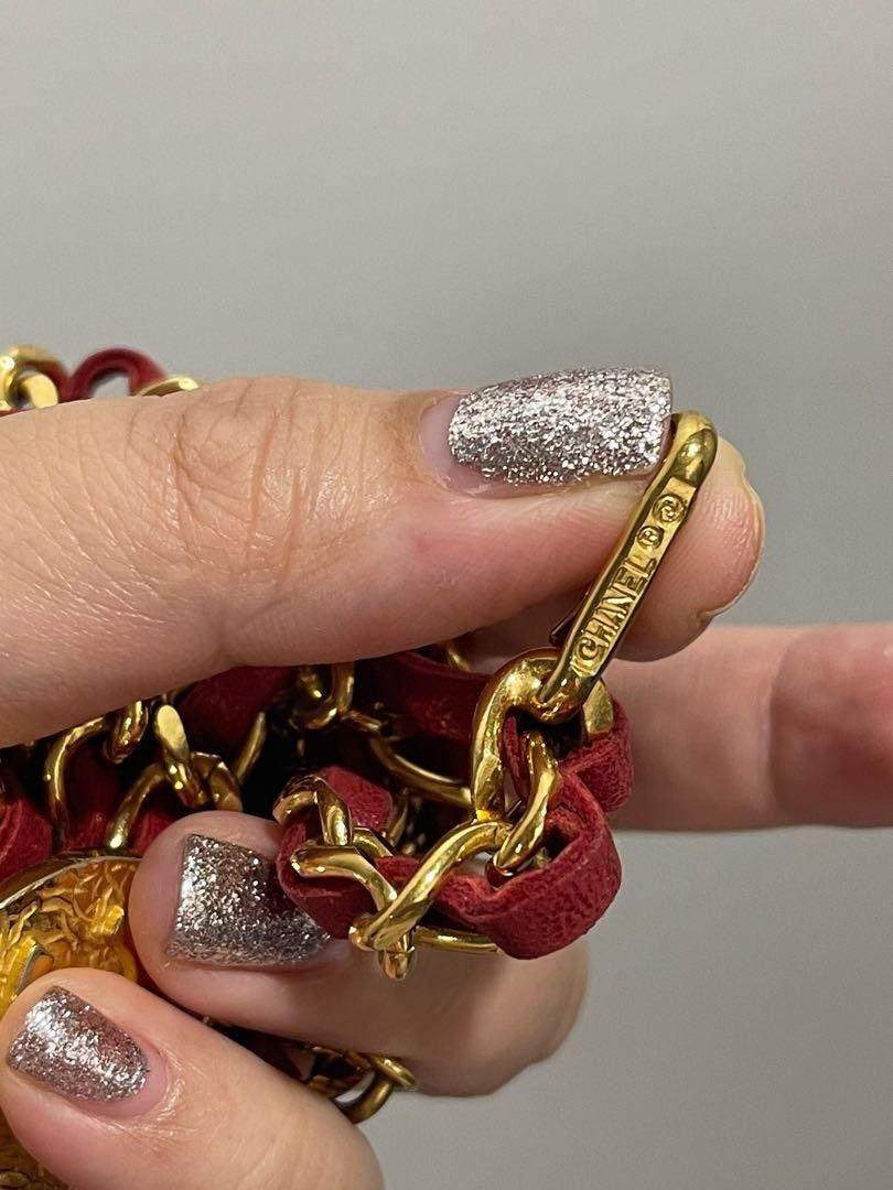 Chanel Vintage Chanel red chain belt Size ONE SIZE - 6 Thumbnail