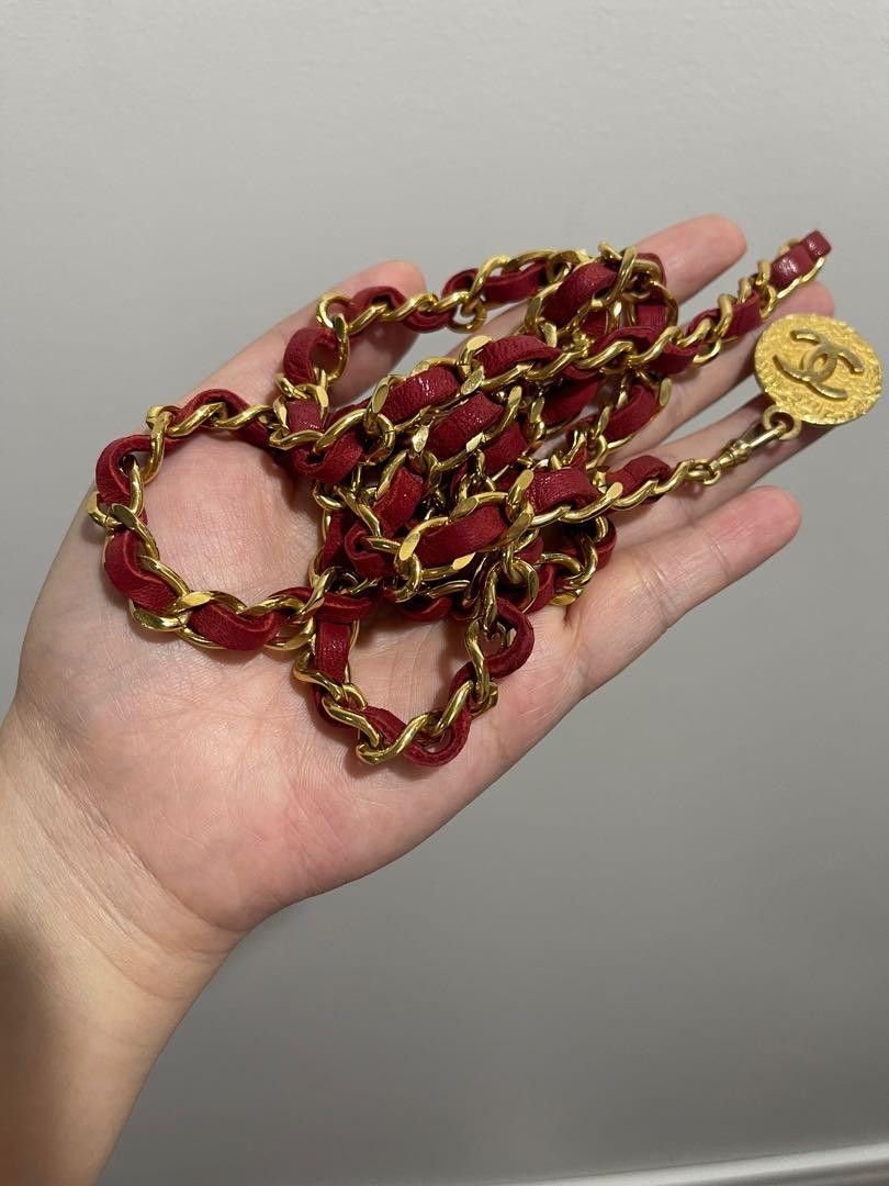 Chanel Vintage Chanel red chain belt Size ONE SIZE - 1 Thumbnail