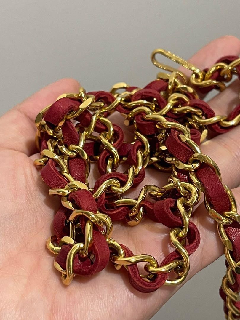 Chanel Vintage Chanel red chain belt Size ONE SIZE - 2 Thumbnail