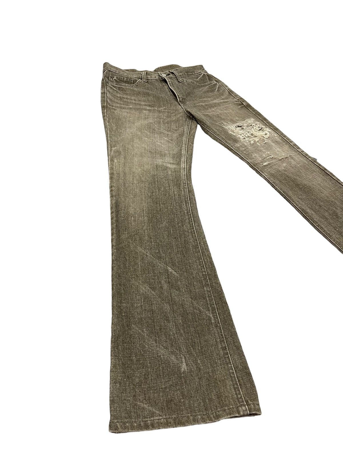 Japanese Brand Flare Jeans Bobson Japan Distress Denim Boot Cut 5🟦1 Size US 31 - 1 Thumbnail