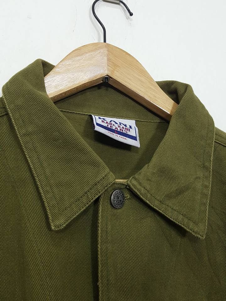 Karl Kani Karl Kani Double Chest Pocket Olive Jeans Jacket Size US L / EU 52-54 / 3 - 3 Thumbnail